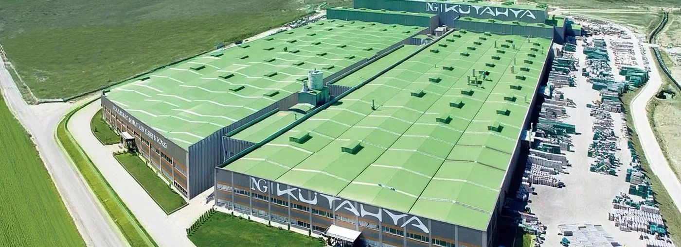 NG Kütahya Seramik fabrikası — havadan görünüm.